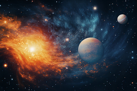 宇宙中绚丽的星系景观图片