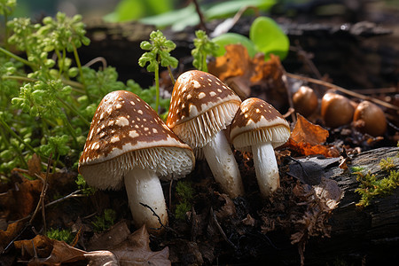 原野上的野生蘑菇图片