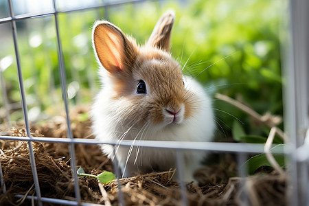 草堆上的兔子图片