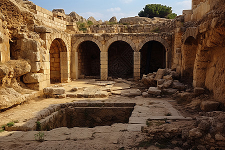 古老的古罗马遗址建筑图片