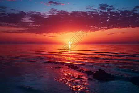 海上日落风景图片