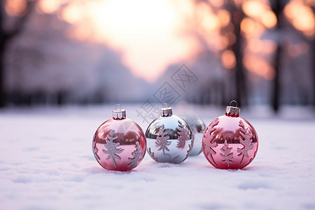 庆祝节日的圣诞树装饰球图片
