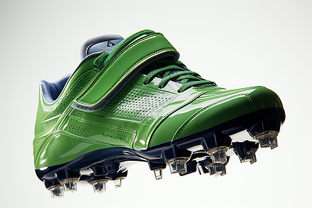 时尚的绿色运动跑鞋图片