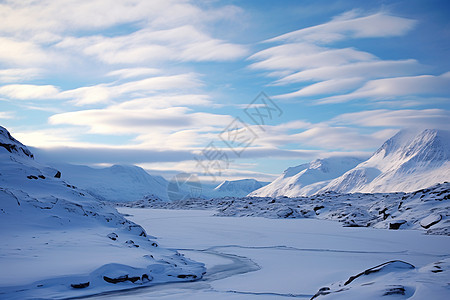 冬季冰雪覆盖的北冰洋景观图片