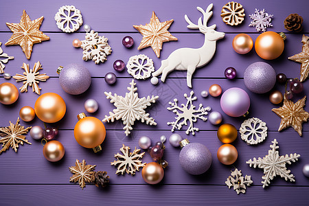 紫色系圣诞主题创意背景图片