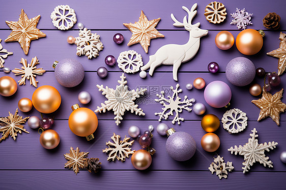 紫色系圣诞主题创意背景图片