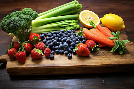 新鲜丰盛的水果和蔬菜图片