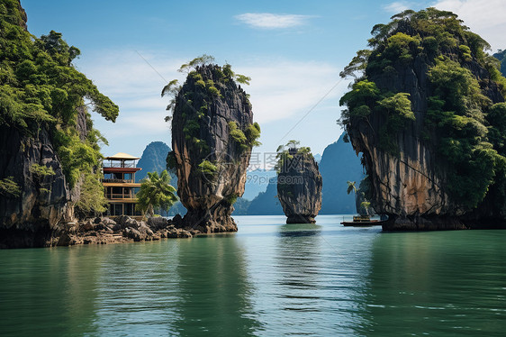 热带岛屿的建筑图片