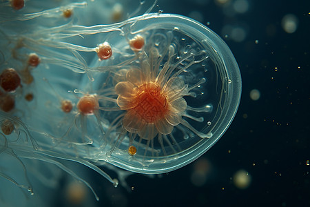 浮游生物水母浮游生物的气泡水母背景