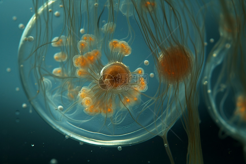 自然之美的气泡水母图片