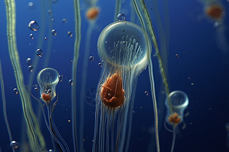 游动的海下生物图片