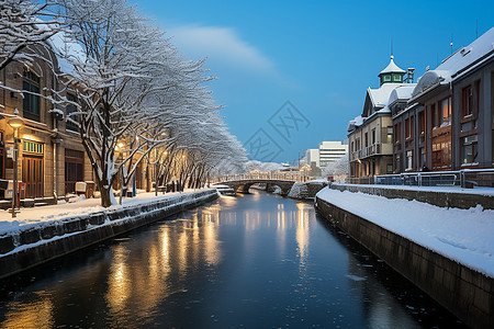 冰雪覆盖的城市图片