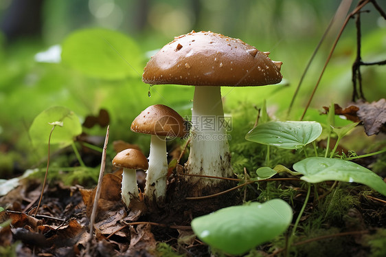 森林中的一群蘑菇图片