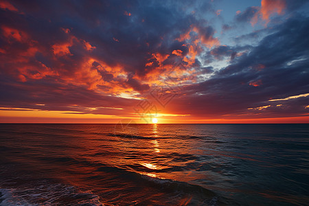 海上日出的夕阳图片