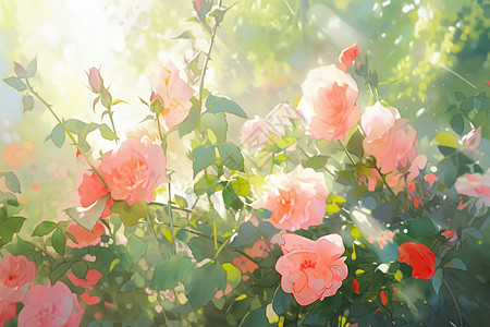花园中的梦幻玫瑰图片