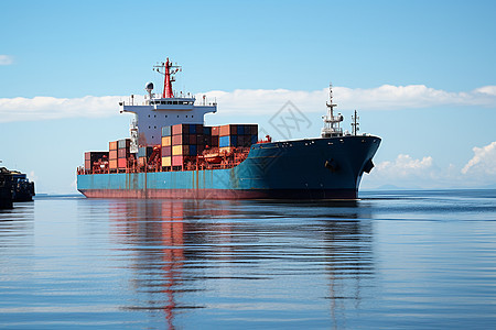 工业国际运输港口的货船图片