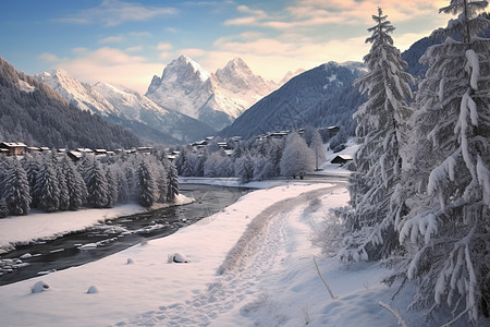 雪山胜景图片