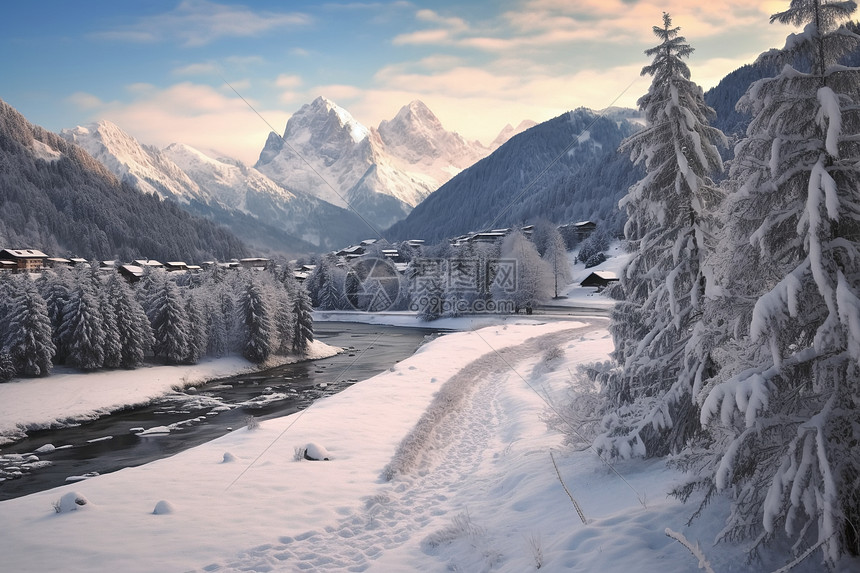 雪山胜景图片