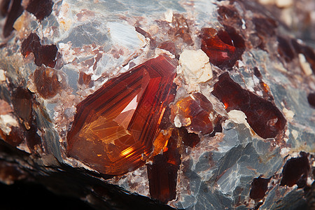 天然矿石上的晶体钒图片