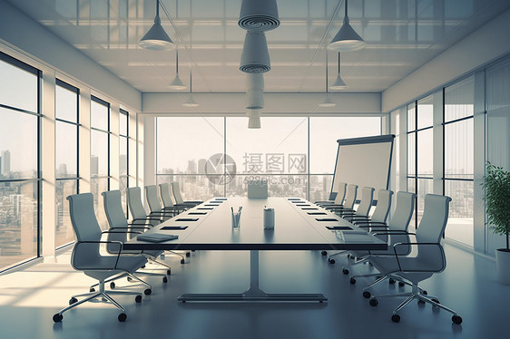 企业的高端会议室图片