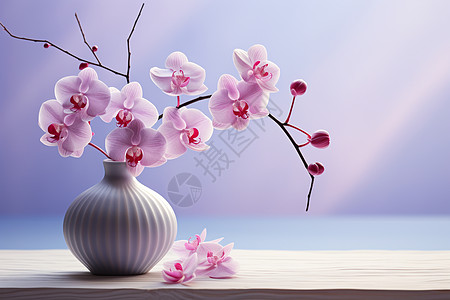 室内漂亮的紫兰花图片