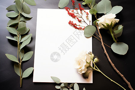 白纸上的花卉图片