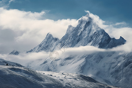 白雪皑皑的山脉高清图片