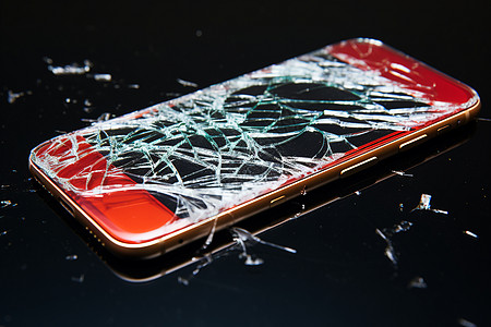 摔碎的手机图片