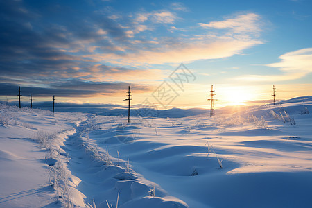 白雪覆盖的道路图片