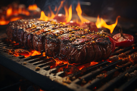 火焰烤牛肉图片