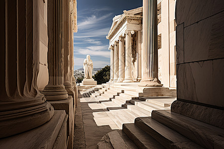 雅典历史建筑的壮丽风光高清图片