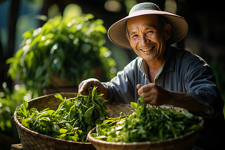 辛苦的茶农图片