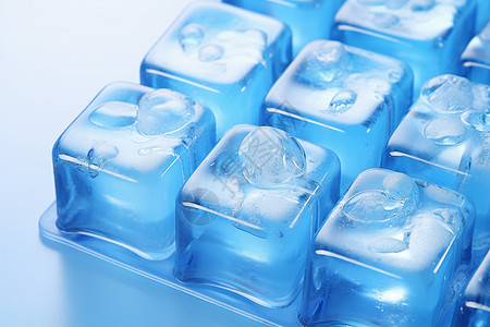蓝色的冰格图片
