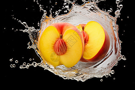 清新水果桃子背景图片