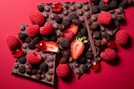 巧克力草莓布丁图片