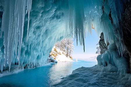 冬季的洞穴图片