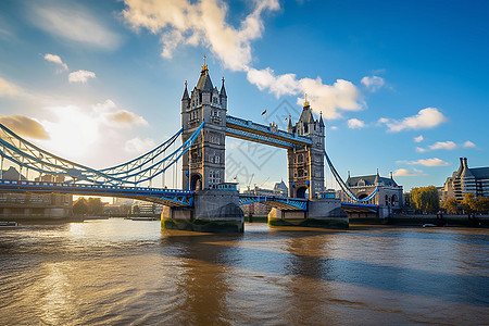 伦敦大桥伟大的历史悬索桥背景