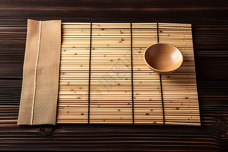 传统亚洲厨房中的寿司背景图片