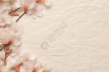花底纸粉白色花朵之墙背景