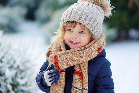冬日欢乐的小孩图片