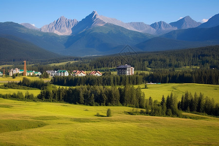 藏在深山里的小山庄背景图片