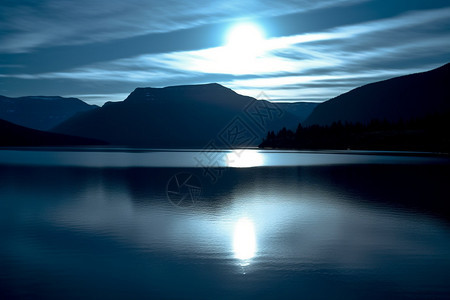 蓝色湖泊风景名胜图片