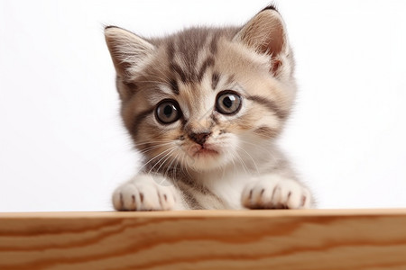 小猫趴在木板上看图片
