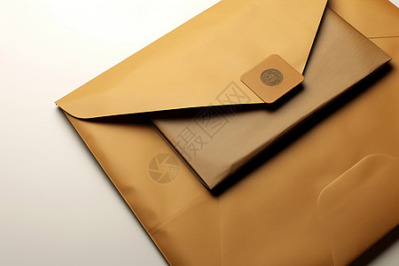 一封棕色封口的棕色信封图片