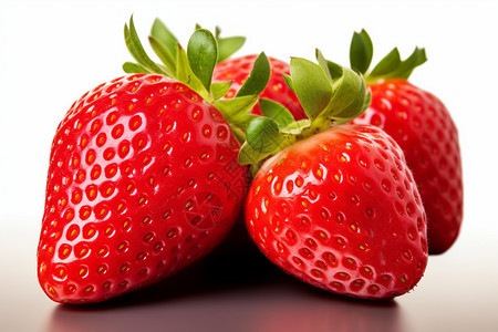 几颗成熟的草莓图片