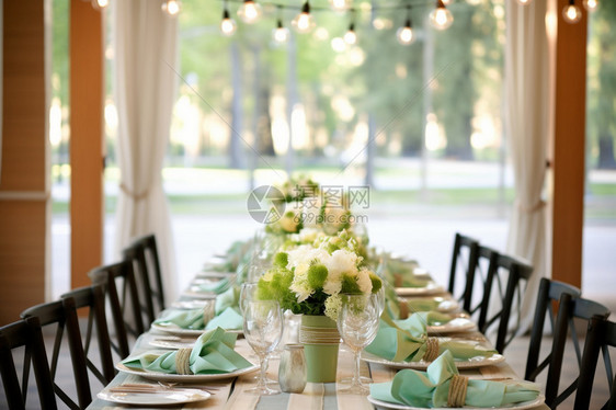 优雅的花卉餐桌图片