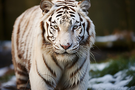 行走的一只白虎图片