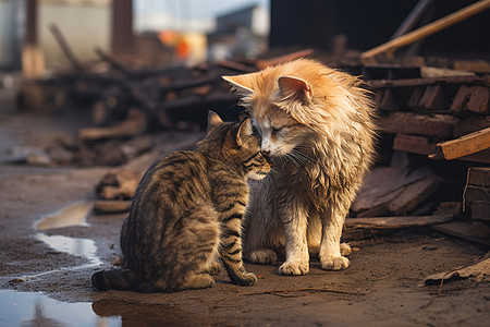 两只的流浪猫咪图片