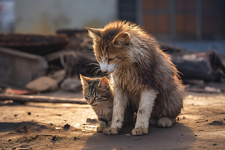 户外的流浪猫咪图片