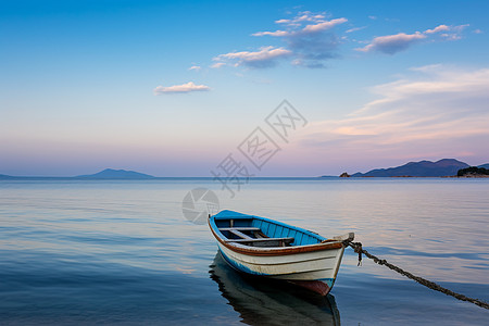 绳索海上的小船背景